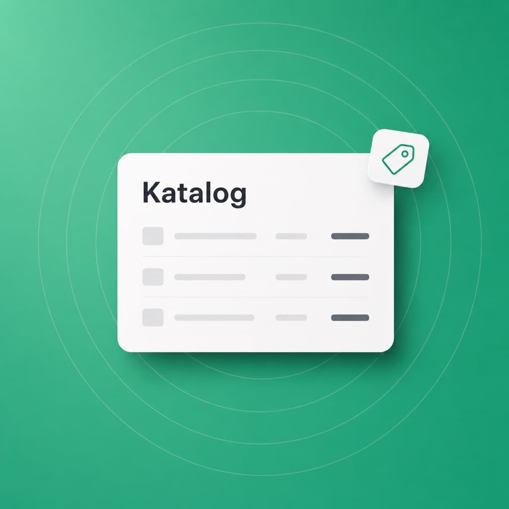 Katalog in KIDESK, als Illustration im Markengrün