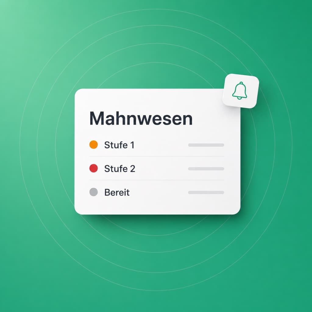 Mahnwesen in KIDESK, als Illustration im Markengrün