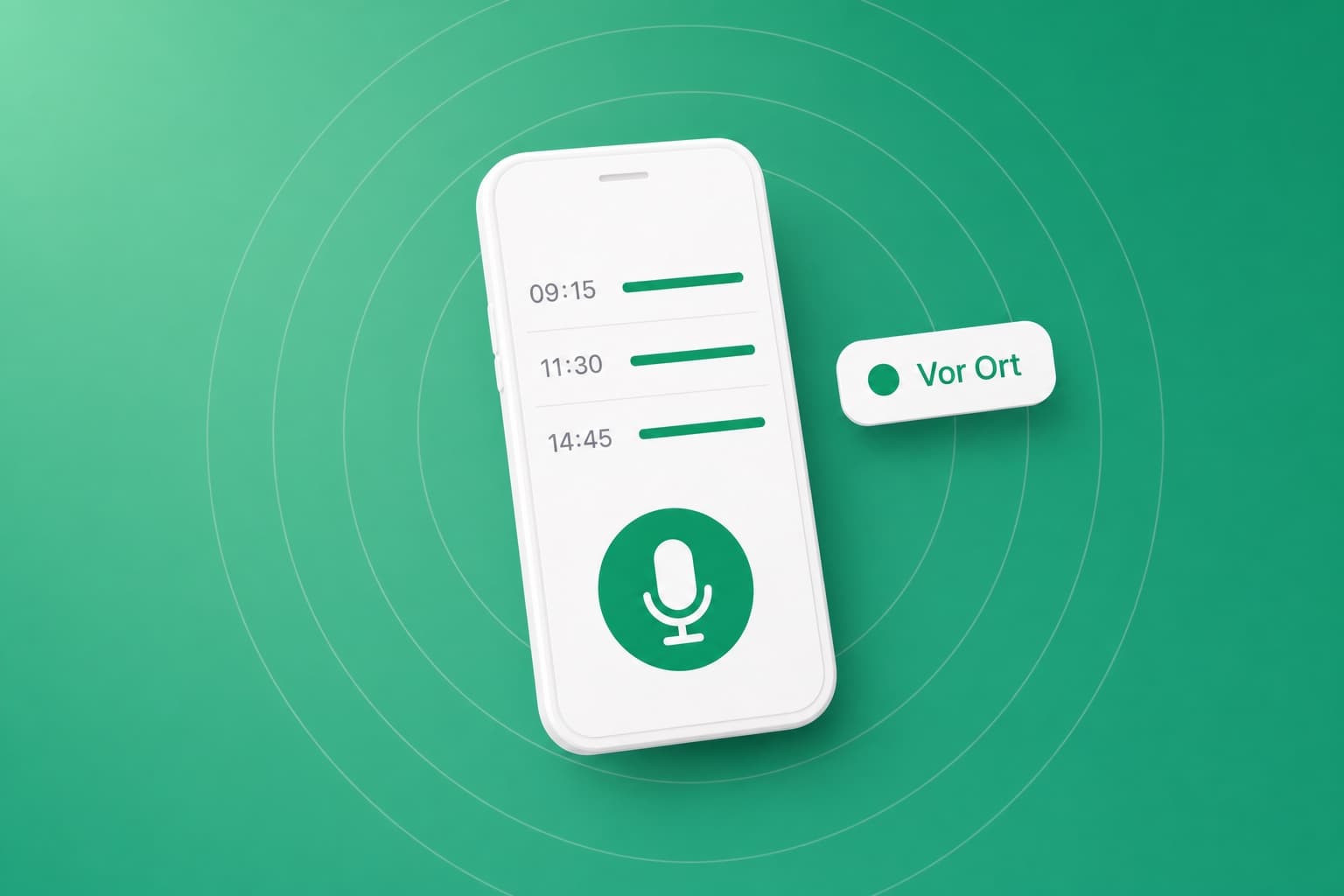 Der Auftrag auf dem Handy mit Kunde, Adresse, den Feldern Datum, von, bis und Pause für die Stunden, den gebuchten Materialien und dem Unterschriftenfeld darunter